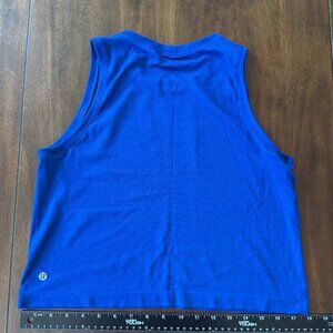 Vintage Cropped Mesh Tank Top | Classic Fit | Size 6 | Royal Blue